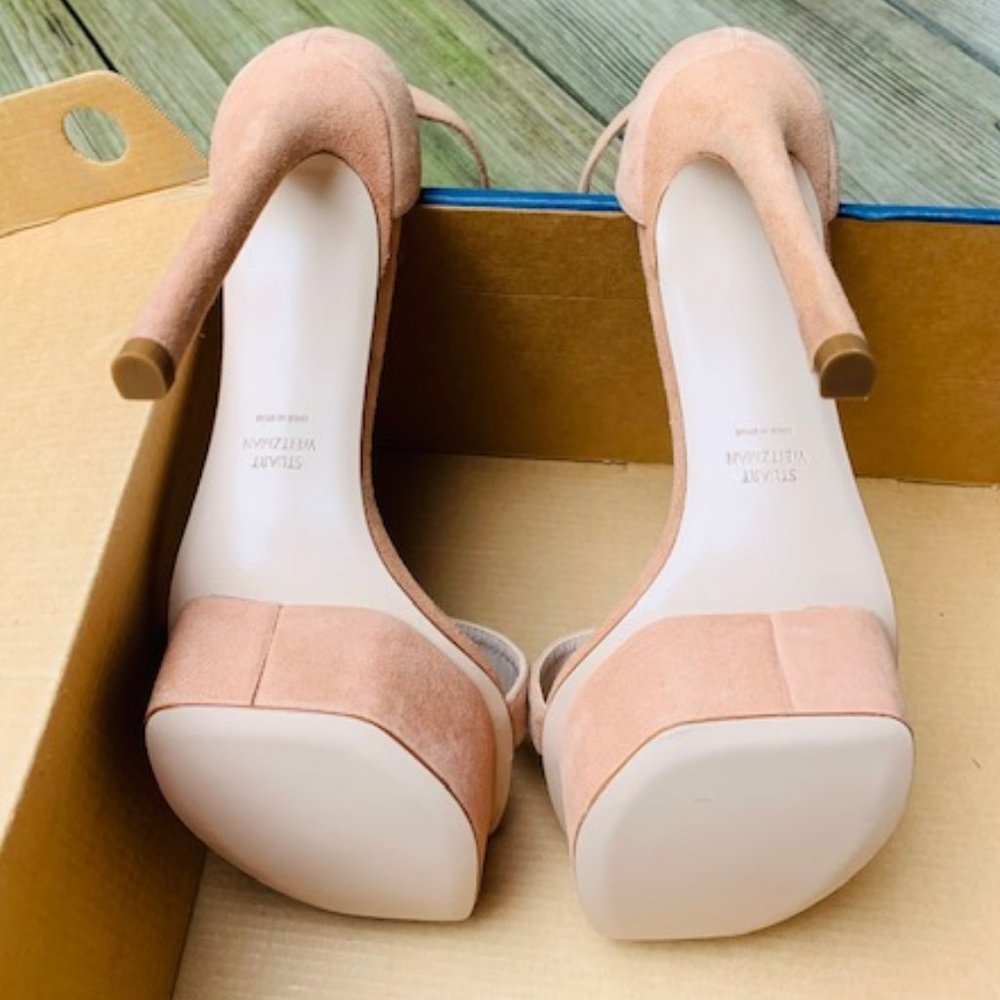 **HP** NWOB Stuart Weitzman nude Backupplat sandal size 9 - Picture 10 of 14